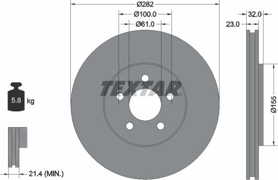 Textar 92269300 - Kočioni disk www.molydon.hr