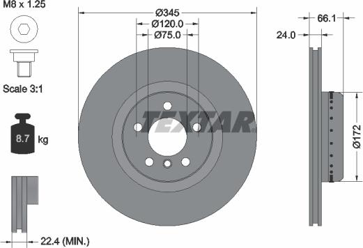 Textar 92265125 - Kočioni disk www.molydon.hr