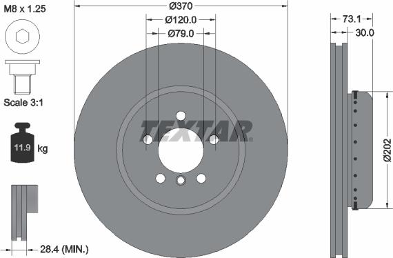 Textar 92265325 - Kočioni disk www.molydon.hr