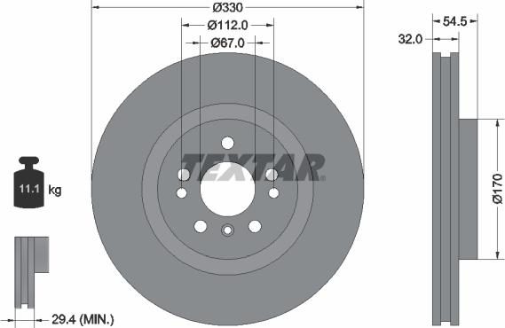 Textar 92260405 - Kočioni disk www.molydon.hr