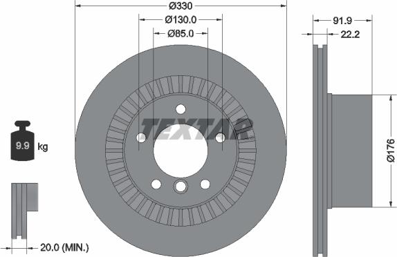 Textar 92261903 - Kočioni disk www.molydon.hr