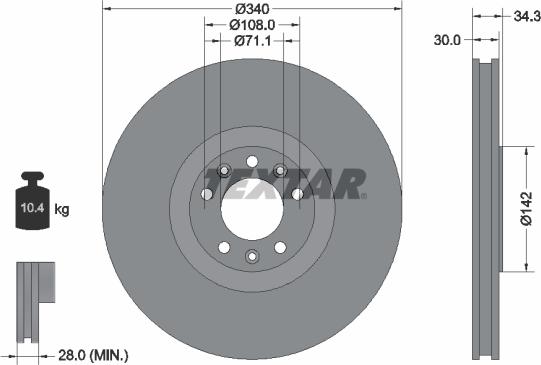 Textar 92268203 - Kočioni disk www.molydon.hr