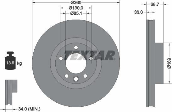 Textar 92262605 - Kočioni disk www.molydon.hr