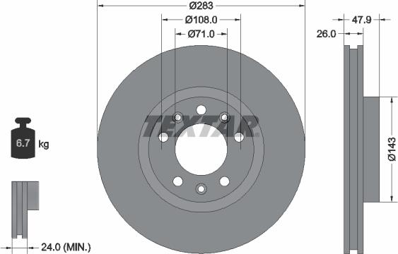 Textar 92267903 - Kočioni disk www.molydon.hr