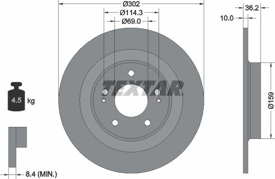 Textar 92267403 - Kočioni disk www.molydon.hr