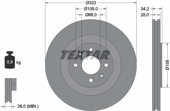 Textar 92267103 - Kočioni disk www.molydon.hr