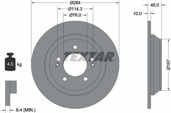 Textar 92267803 - Kočioni disk www.molydon.hr