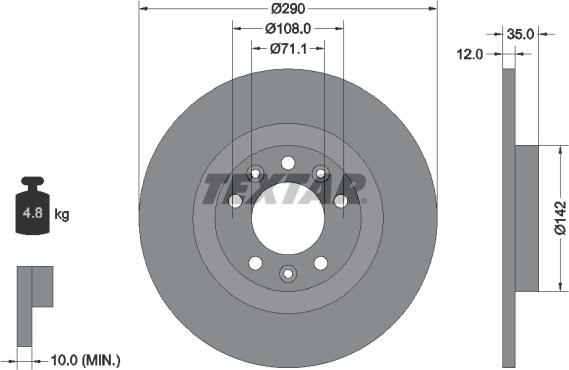 Textar 92267303 - Kočioni disk www.molydon.hr