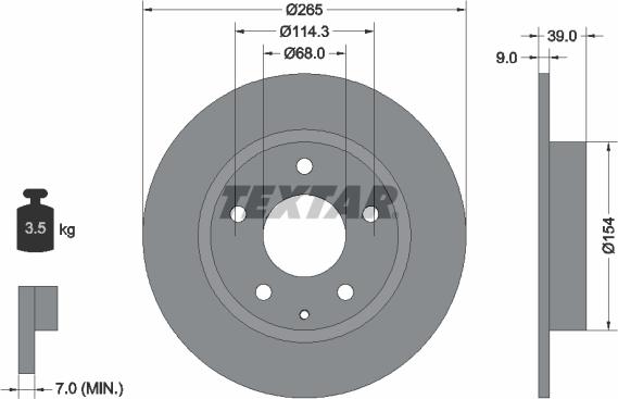 Textar 92267703 - Kočioni disk www.molydon.hr