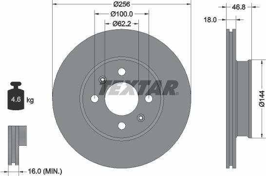 Textar 92204900 - Kočioni disk www.molydon.hr