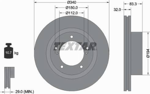 Textar 92204600 - Kočioni disk www.molydon.hr