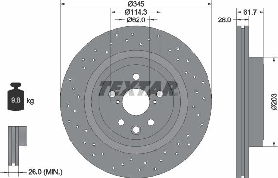 Textar 92204203 - Kočioni disk www.molydon.hr