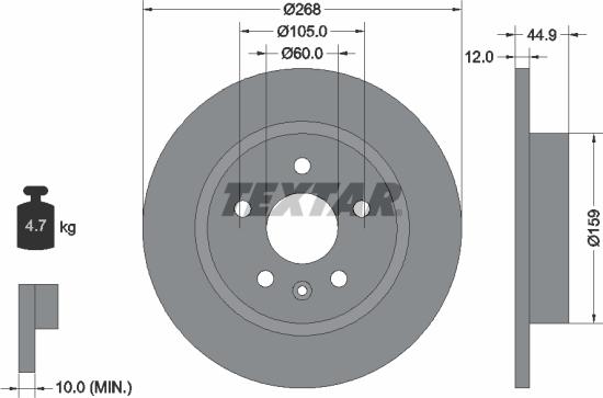 Textar 92205500 - Kočioni disk www.molydon.hr