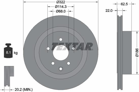 Textar 92203603 - Kočioni disk www.molydon.hr