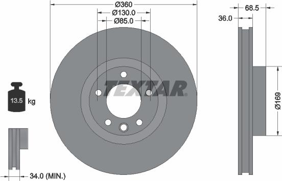 Textar 92219605 - Kočioni disk www.molydon.hr