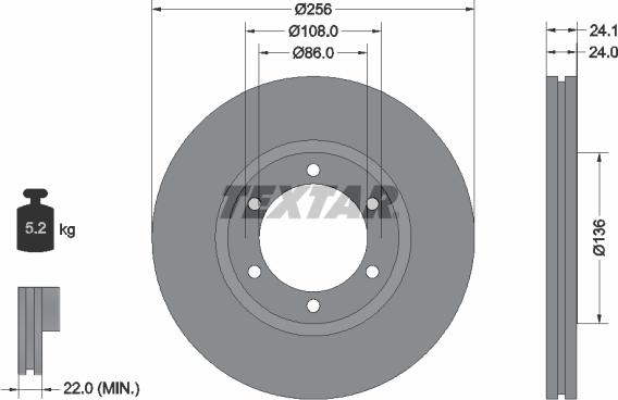 Textar 92289003 - Kočioni disk www.molydon.hr