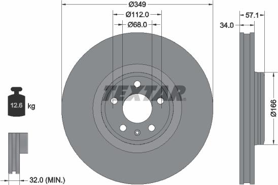 Textar 92289305 - Kočioni disk www.molydon.hr