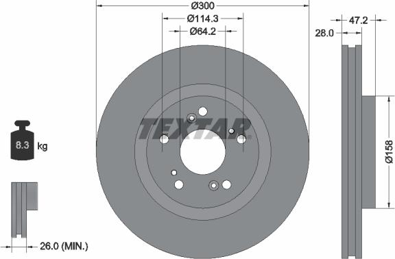 Textar 92284603 - Kočioni disk www.molydon.hr