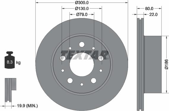 Textar 92284303 - Kočioni disk www.molydon.hr