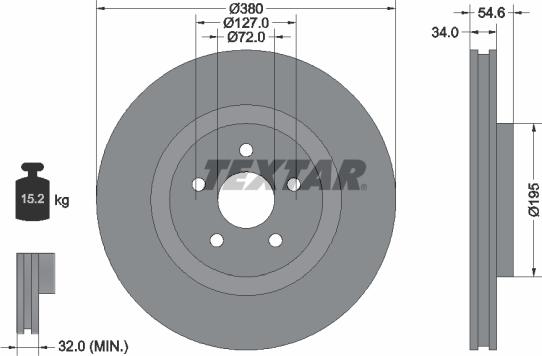 Textar 92281905 - Kočioni disk www.molydon.hr