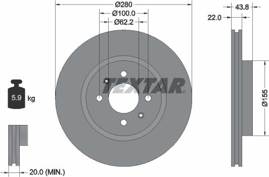 Textar 92288303 - Kočioni disk www.molydon.hr