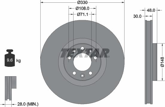 Textar 92283403 - Kočioni disk www.molydon.hr