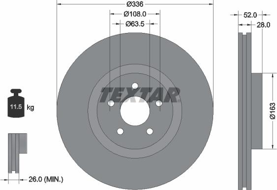 Textar 92282305 - Kočioni disk www.molydon.hr