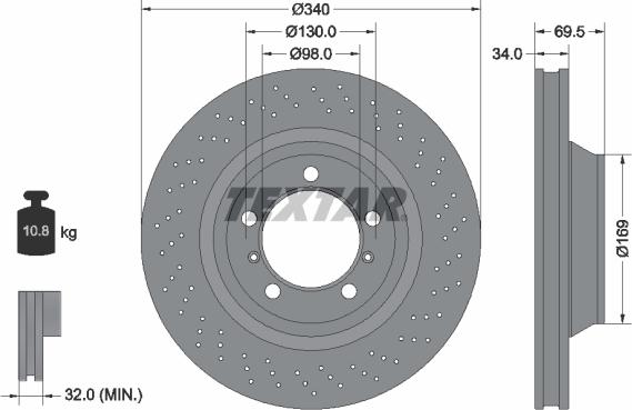 Textar 92287905 - Kočioni disk www.molydon.hr