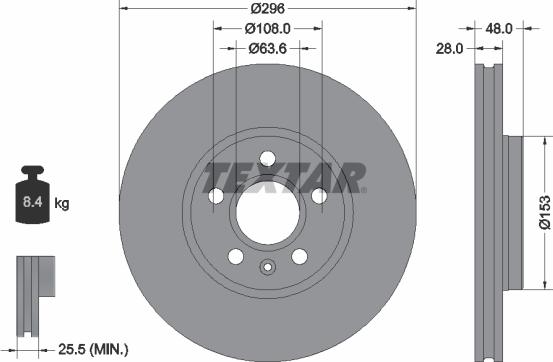 Textar 92287505 - Kočioni disk www.molydon.hr