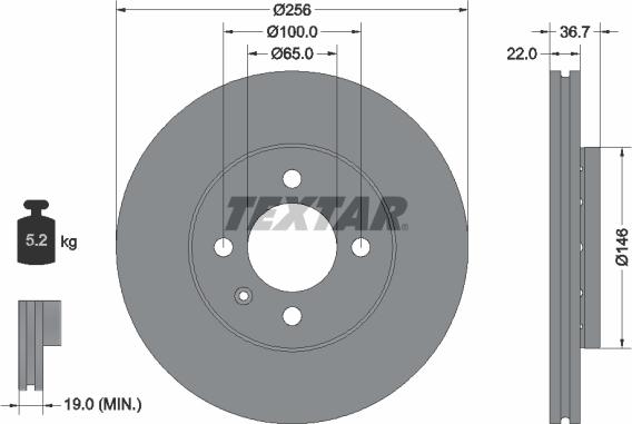 Textar 92287003 - Kočioni disk www.molydon.hr