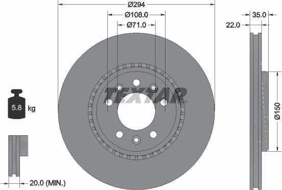 Textar 92287103 - Kočioni disk www.molydon.hr