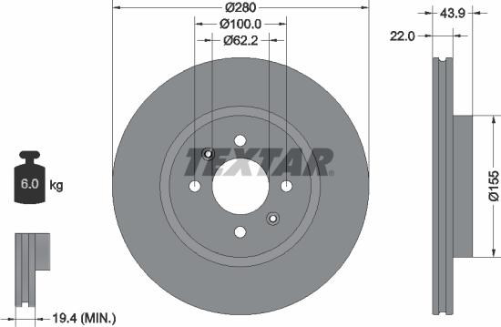 Textar 92239303 - Kočioni disk www.molydon.hr