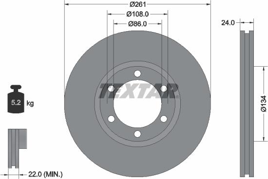 Textar 92234700 - Kočioni disk www.molydon.hr