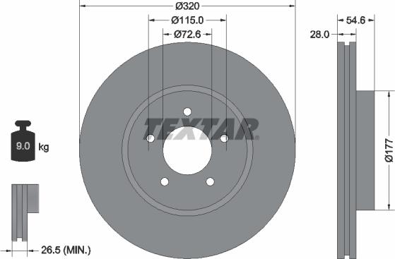 Textar 92235403 - Kočioni disk www.molydon.hr