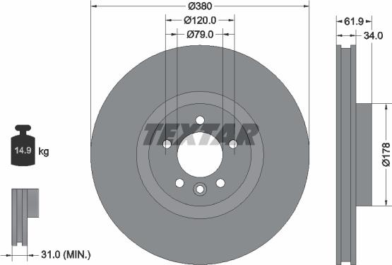 Textar 92235605 - Kočioni disk www.molydon.hr