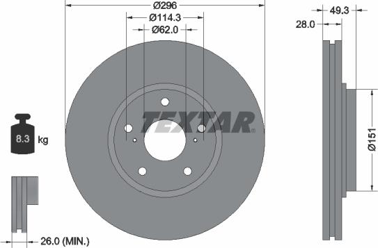 Textar 92235200 - Kočioni disk www.molydon.hr