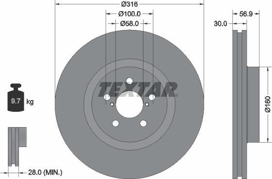 Textar 92236503 - Kočioni disk www.molydon.hr