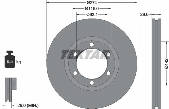 Textar 92236200 - Kočioni disk www.molydon.hr