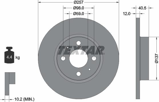 Textar 92236703 - Kočioni disk www.molydon.hr