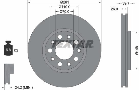 Textar 92230103 - Kočioni disk www.molydon.hr