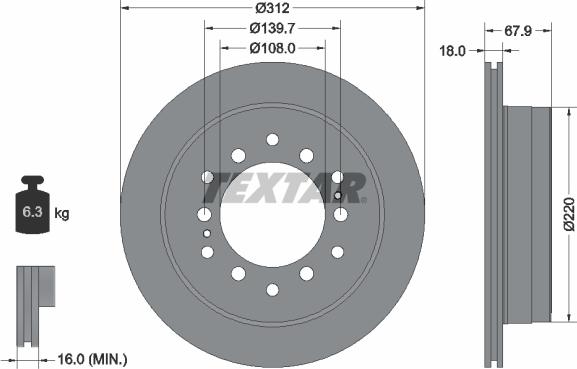 Textar 92231003 - Kočioni disk www.molydon.hr