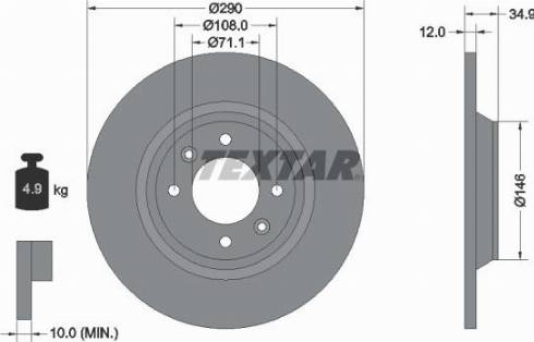 Textar 92231300 - Kočioni disk www.molydon.hr