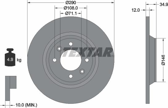 Textar 92231303 - Kočioni disk www.molydon.hr