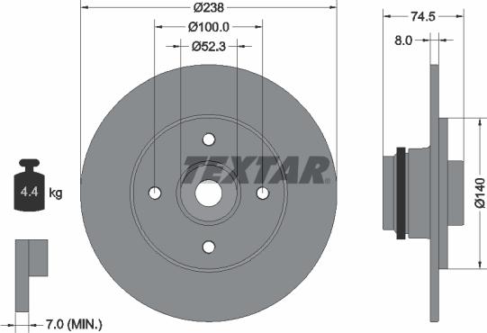 Textar 92231703 - Kočioni disk www.molydon.hr