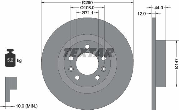 Textar 92238003 - Kočioni disk www.molydon.hr