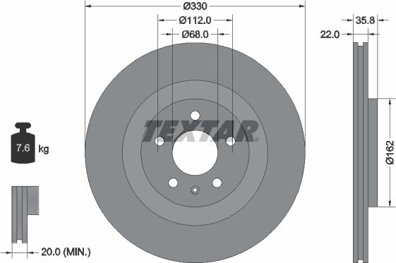 Textar 92238305 - Kočioni disk www.molydon.hr