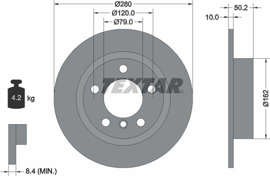 Textar 92238705 - Kočioni disk www.molydon.hr