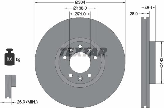 Textar 92232305 - Kočioni disk www.molydon.hr