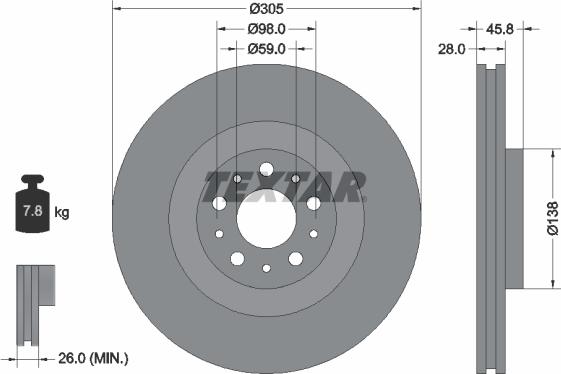 Textar 92237600 - Kočioni disk www.molydon.hr