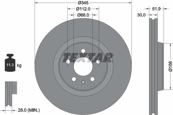 Textar 92229205 - Kočioni disk www.molydon.hr